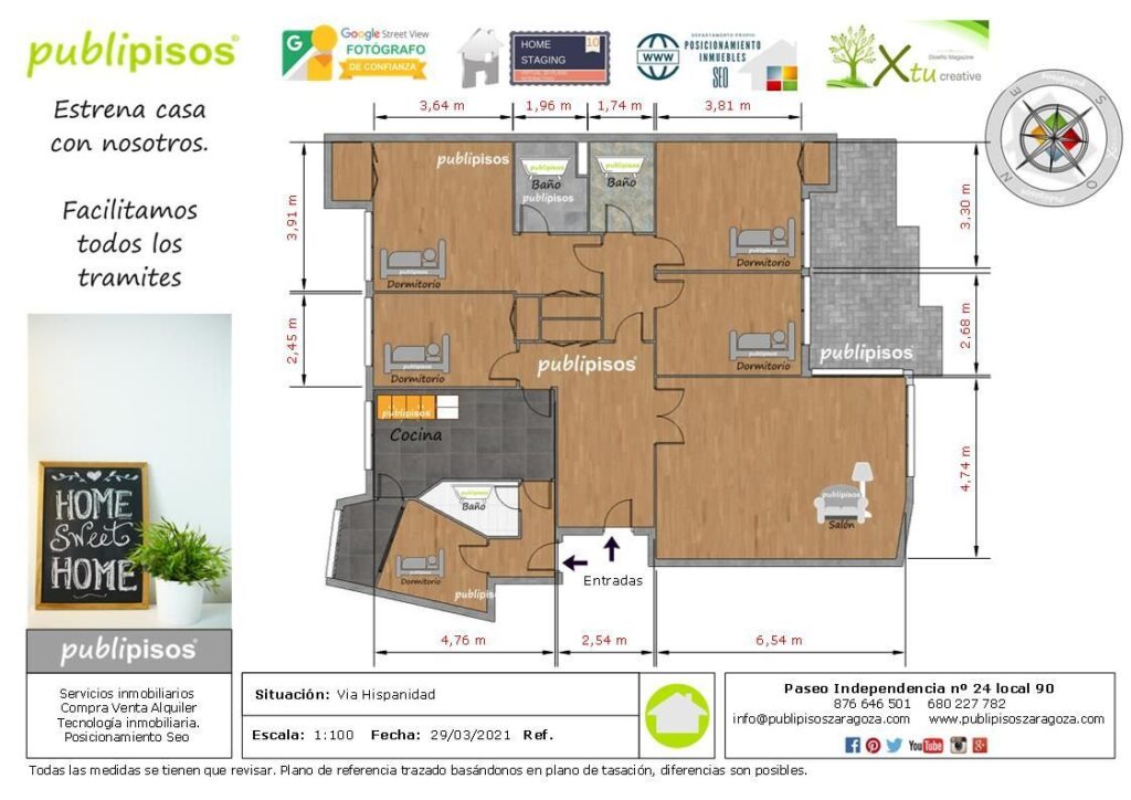 Plano piso venta via hispanidad Zaragoza